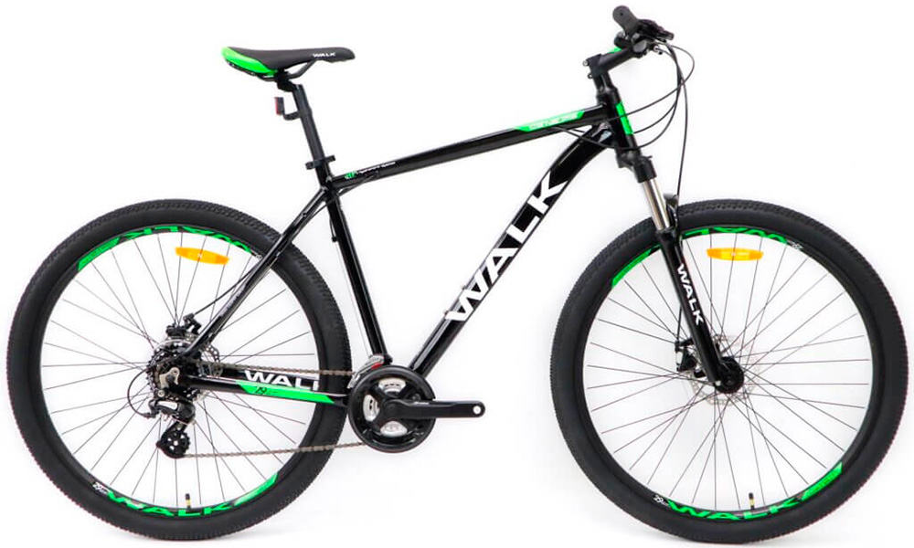Фотография Велосипед WALK GENEZIS 29″ (2021) рама L, Черно-зеленый